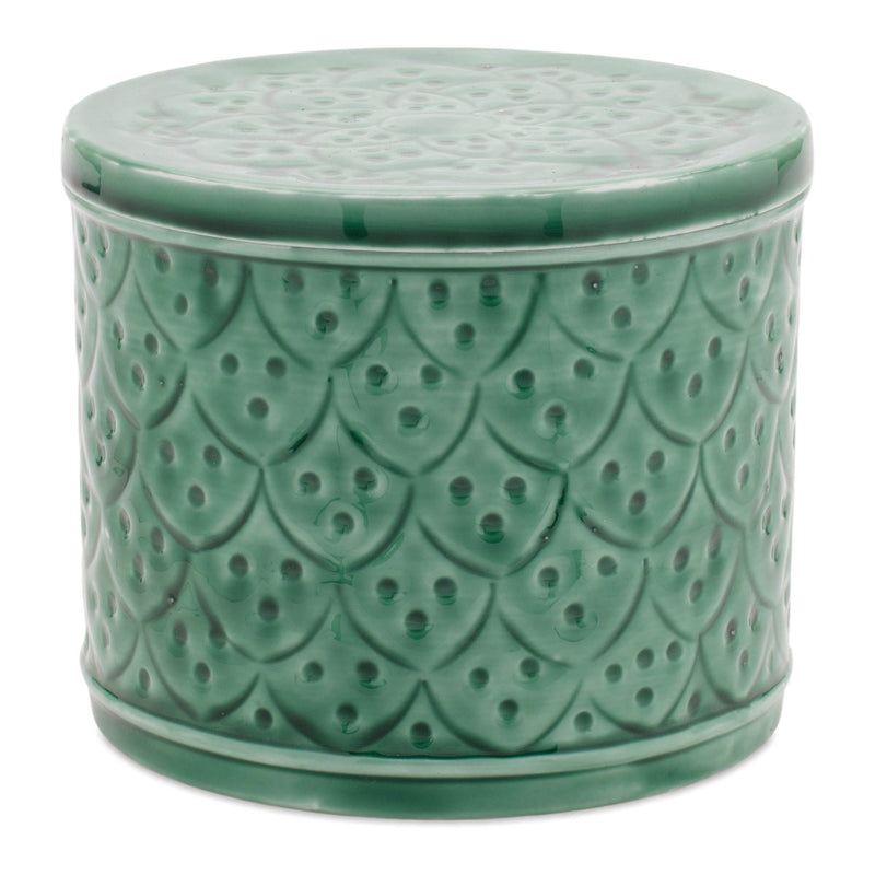 Melrose Sage Green Metal Container with Lid (Set of 2)