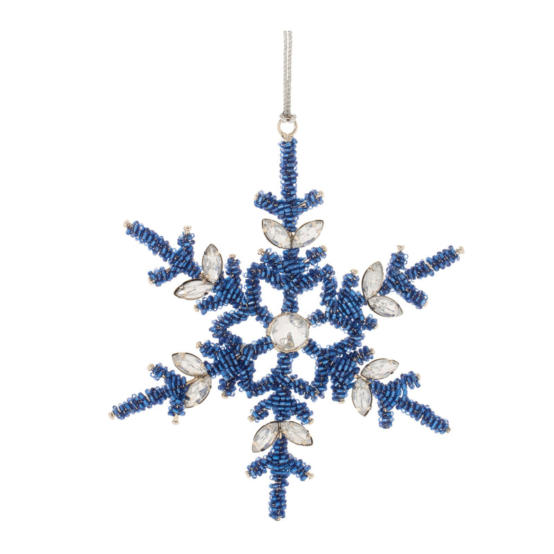Melrose Beaded Metal Snowflake Ornament (Set of 12)