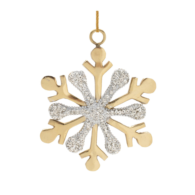 Melrose Jeweled Metal Snowflake Ornament (Set of 2)