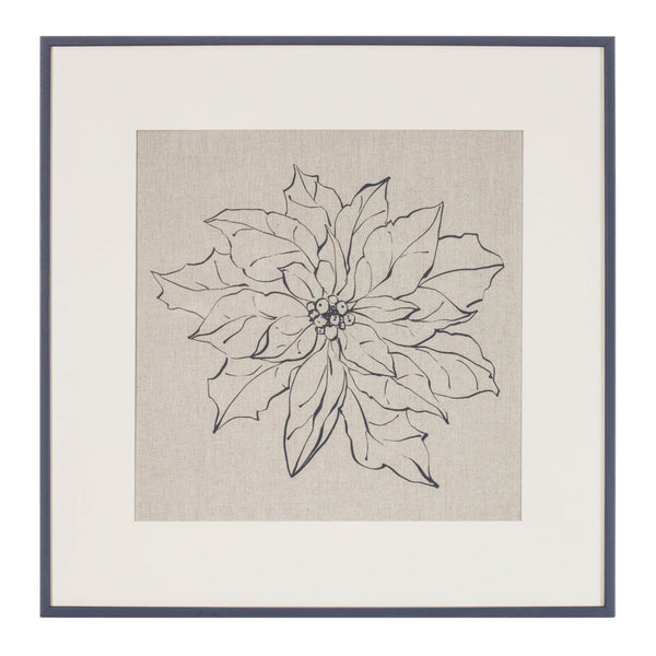 Melrose Framed Poinsettia Print Under Glass 20"SQ