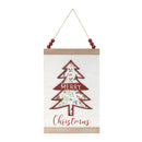Melrose Wood Beaded Merry Christmas Banner (Set of 2)