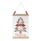 Melrose Wood Beaded Merry Christmas Banner (Set of 2)