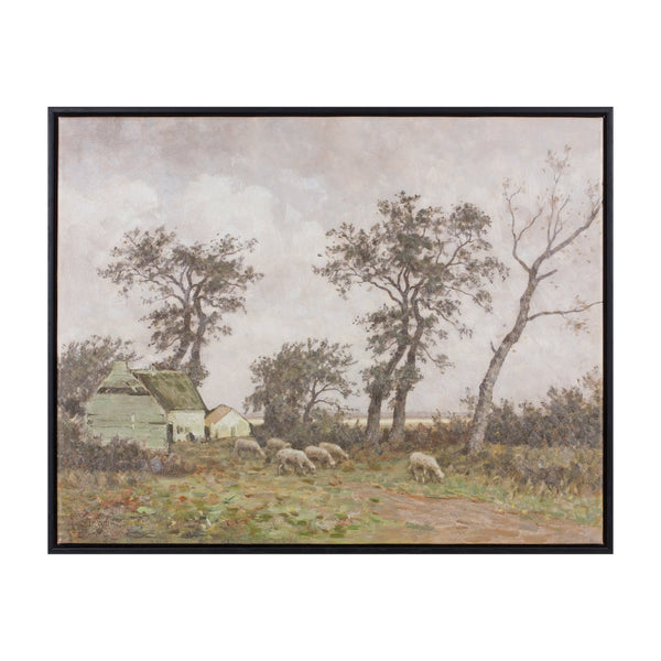 Melrose Framed Farm Canvas Wall Art 28"L, Rustic, Plastic