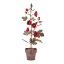 Melrose Potted Poppy 24.5"H Iron Red & Brown