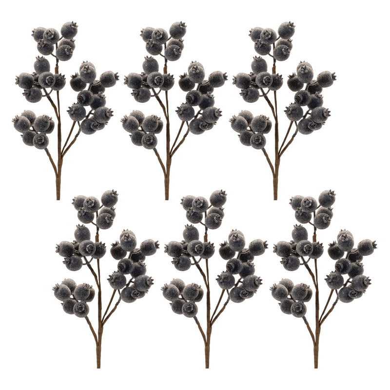 Melrose Beaded Berry Spray (Set of 6)