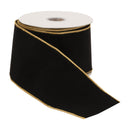 Melrose Black Wired Ribbon 4" x 10 Yds.