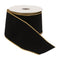 Melrose Black Wired Ribbon 4" x 10 Yds.