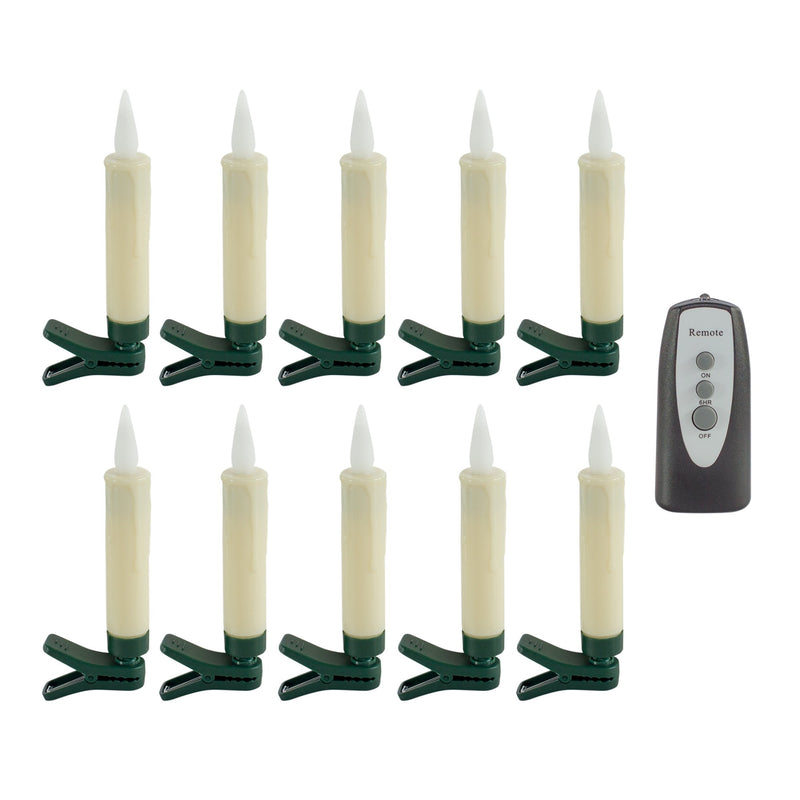 Melrose LED FIA Flame Clip-on Candle Taper or Suction Cup (Set of 10)