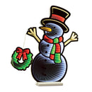 Melrose Snowman and Wreath Ekkolight 23.5"H
