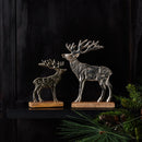 Melrose Metal Deer Silhouette with Wood Base (Set of 2)