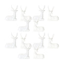 Melrose Modern White Winter Deer Figurine (Set of 12)