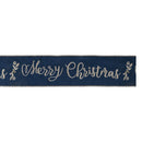 Melrose Embroidered Merry Christmas Wired Ribbon 4" x 5 Yds.