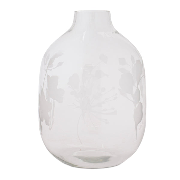 Melrose Frosted Floral Glass Vase