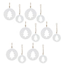 Melrose White Wood Pine Tree Cut-Out Ornament (Set of 12)