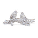 Melrose White Washed Birds on Branch Figurine 9.5"L Multicolor Decor