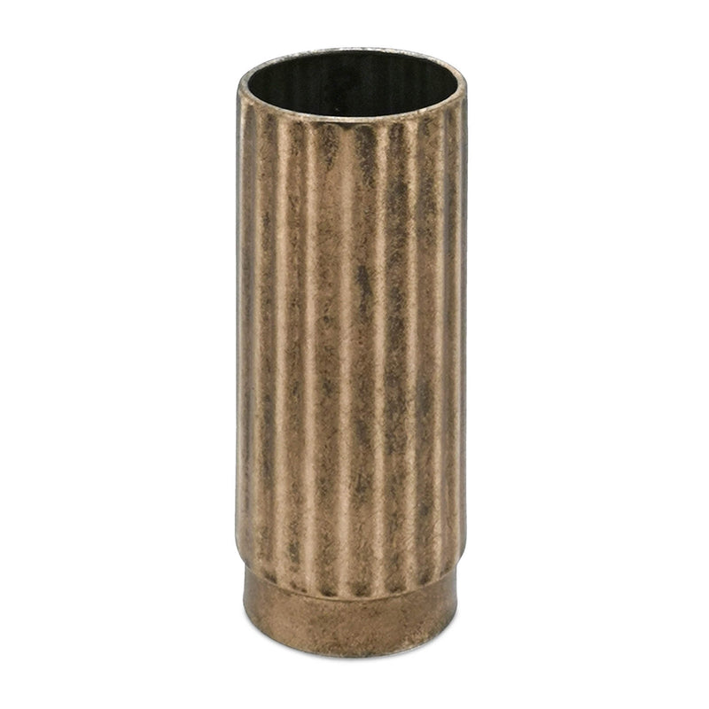 Melrose Ribbed Copper Metal Cylinder Vase (Set of 2)