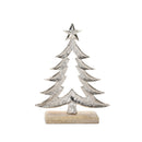 Melrose Metal Christmas Tree with Wood Base (Set of 2)