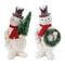 Melrose Glittered Snowman Figurine (Set of 2)