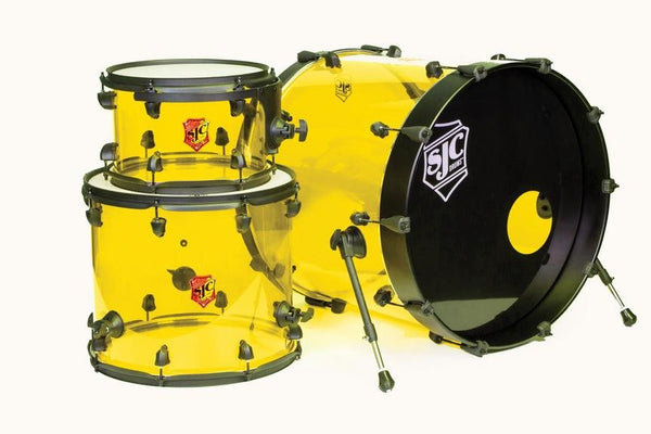 SJC Josh Dun Torch 3-Piece Drum Kit Yellow Acrylic Shells 22"/16"/12"