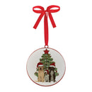 Melrose Dogs and Christmas Tree Disc Ornament (Set of 12)