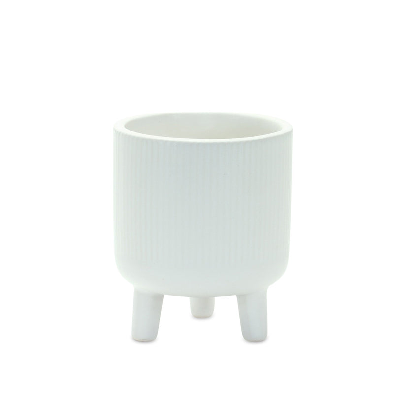 Melrose Ribbed Stone Footed Planter Set of 2 Planter, Ribbed, Dolomite
