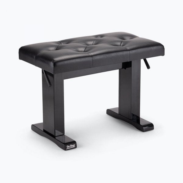 On-Stage KB9503B Height Adjustable Piano Bench with Hydraulic Lift - Black Gloss