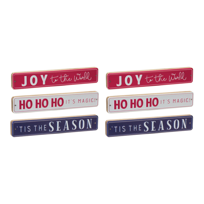 Melrose Christmas Sentiment Sign (Set of 6)