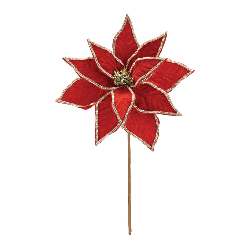 Melrose Jeweled Pointsettia Flower Stem (Set of 2)