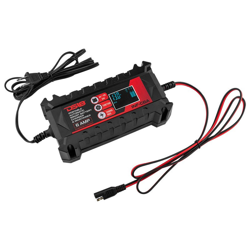 DS18 INF-C6A 6A Smart Car Battery Charger & Maintainer for Lithium and AGM