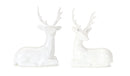 Melrose Modern White Winter Deer Figurine (Set of 12)