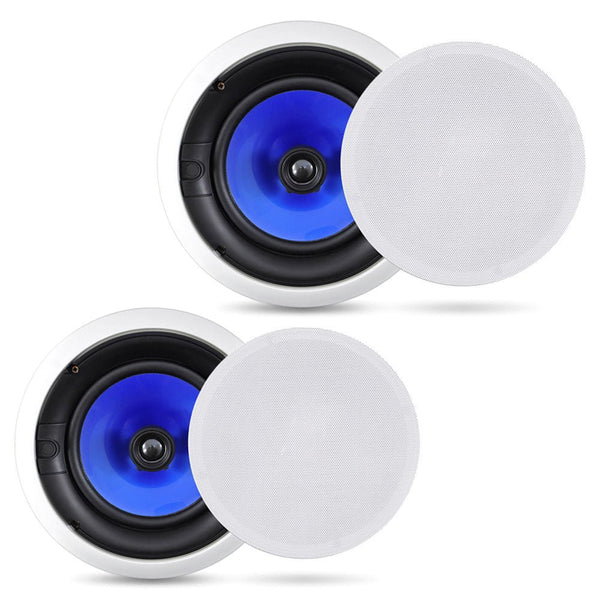 Pyle PIC6E 6.5" In‑Wall/Ceiling Speaker Pair – 2‑Way Stereo – 250W – White