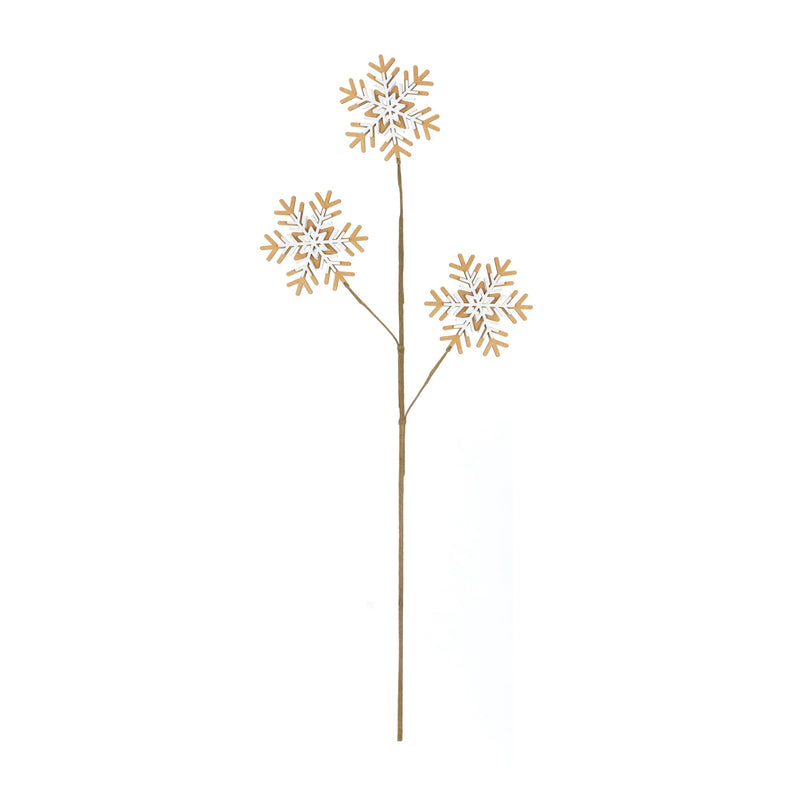Melrose Wood Snowflake Spray (Set of 6)