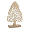 Melrose Modern Metal Leaf Tree on Wood Base (Set of 2)