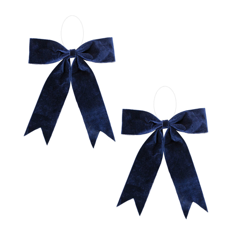 Melrose Navy Blue Holiday Bow (Set of 2)