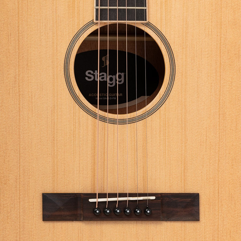 Stagg Series 45 Dreadnought Acoustic Guitar Spruce Top Flamed Mahogany – SA45-D-FM