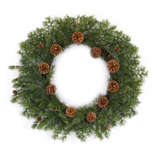 Melrose Winter Pine Wreath with Pine Cones 25.5"D