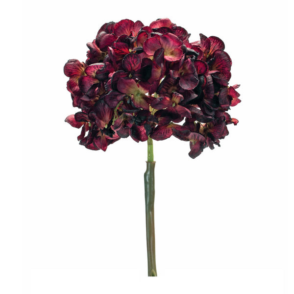 Melrose Deep Red Hydrangea Flower Stem (Set of 2)