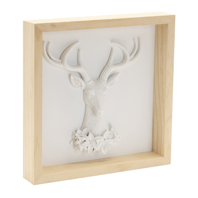 Melrose Framed Holiday Deer and Tree Artwork (Set of 2)