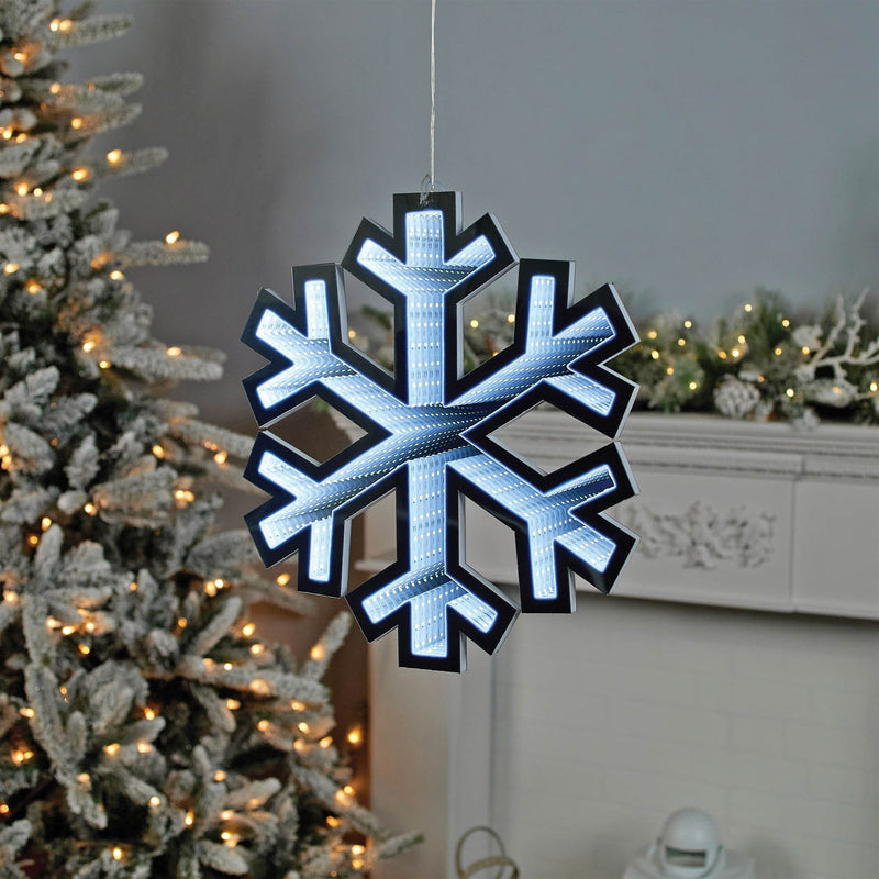 Melrose Holiday Snowflake Ekkolight Infinity Light 15.75"H