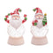 Melrose LED Peppermint Santa Snow Globe (Set of 2)