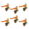 Melrose Glittered Glass Bird and Piencone Ornament (Set of 6)