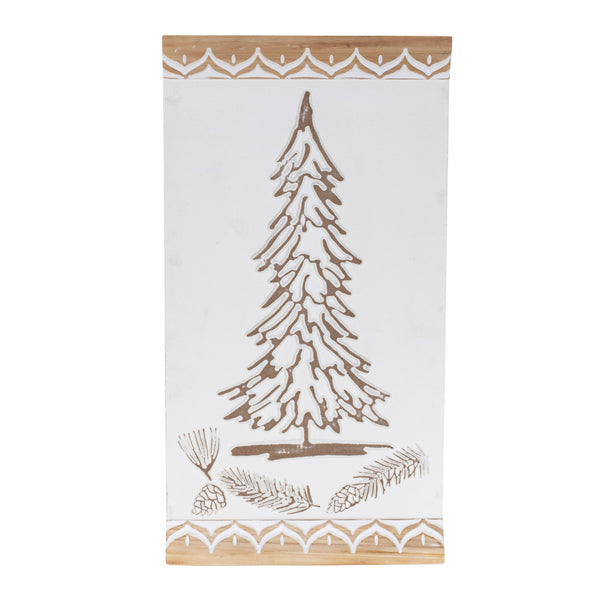 Melrose Carved Wood Pine Tree Wall Art 19"H