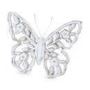 Melrose White Washed Floral Butterfly Decor (Set of 2)