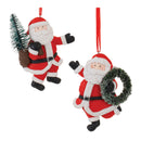 Clay Dough Santa Ornament with Pine Accent (Set of 12)