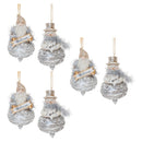Melrose Ornate Santa and Snowman Finial Ornament (Set of 6)