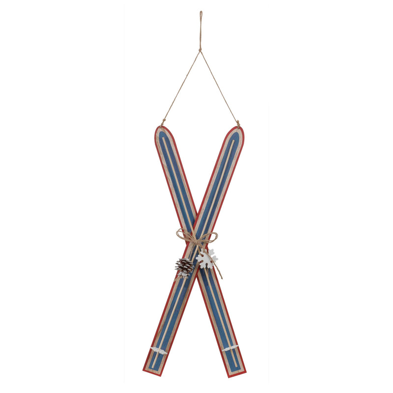 Melrose Wood Ski Ornament (Set of 2)