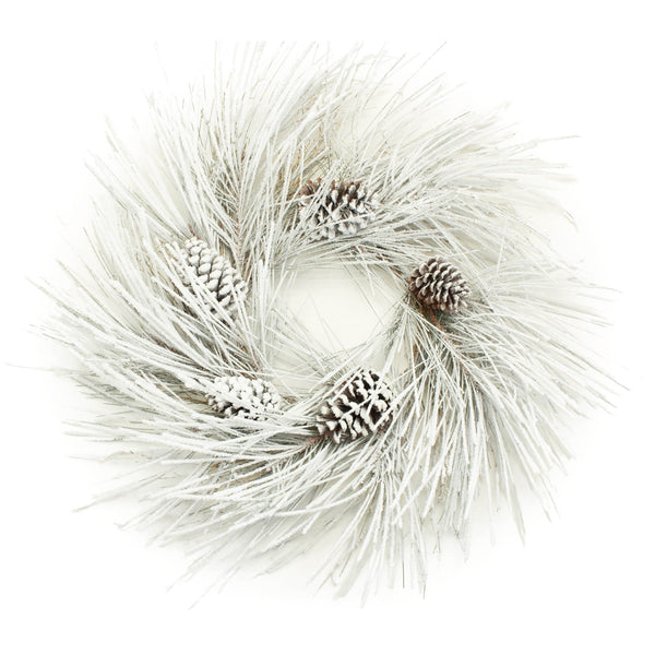 Melrose Flocked Long Needle Pine Wreath 28"D