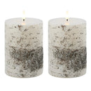 Melrose FIA Wick Birch Design Pillar Candle (Set of 2)