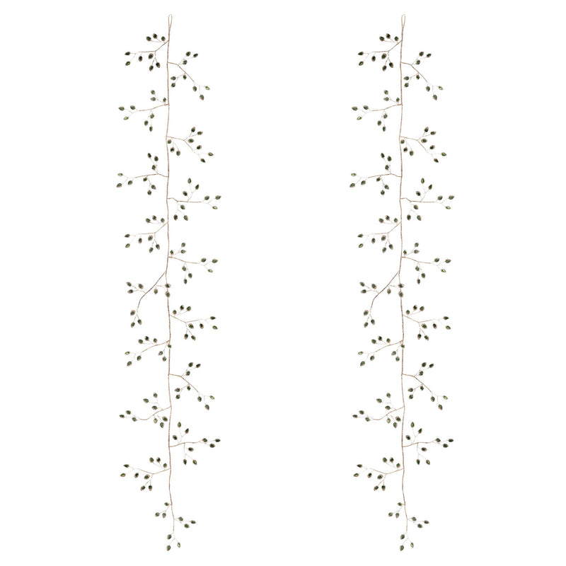 Melrose Jeweled Bead Leaf Garland (Set of 2)