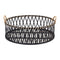 Melrose Round Woven Bamboo Trays with Rattan Handle Accent (Set of 2)
